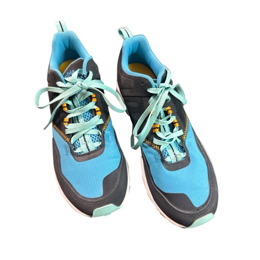 Columbia Trail Running Shoes Teal Aqua Black Lace Up Sneakers Women’s 8.5